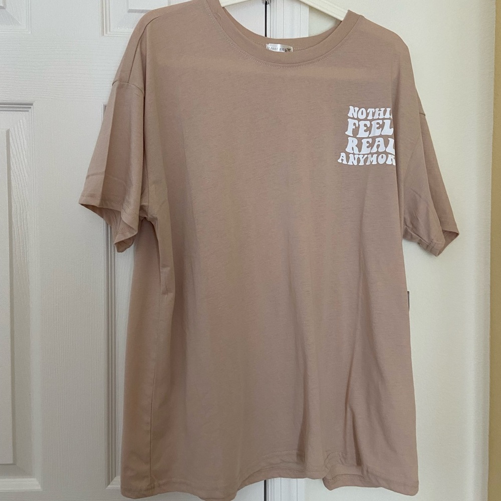 Words on back tee